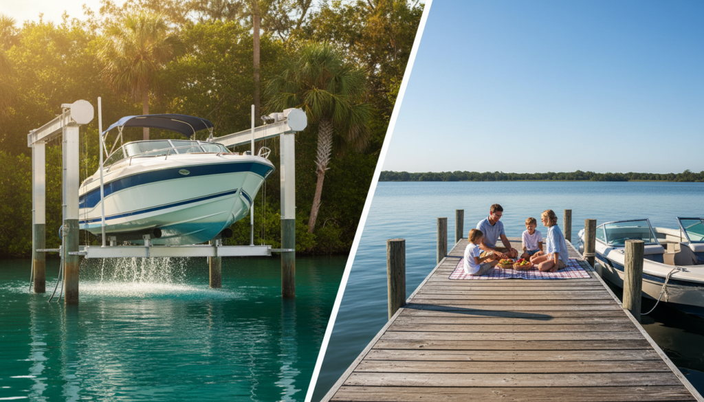 boat lift vs dock which is better for your boat