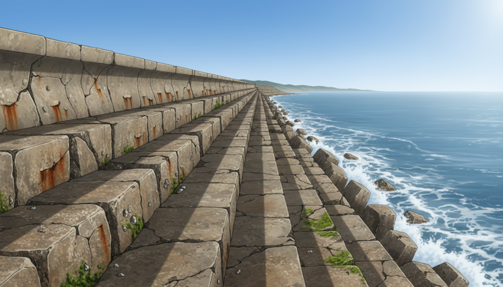 how long does a seawall last in saltwater conditions